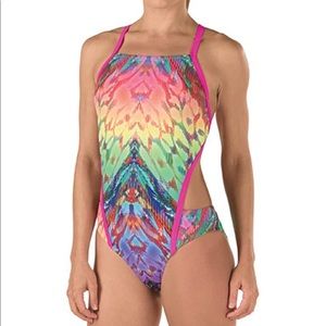 Speedo Womens Rio Printed Rainbow Wings 1-pc NEW
